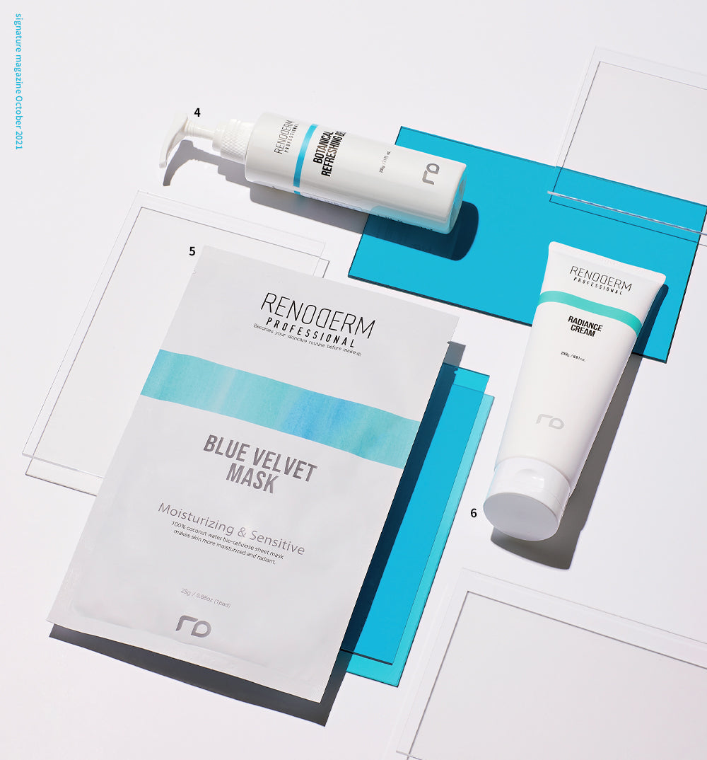 Renoderm Professional skincare mask and cream products displayed on white background